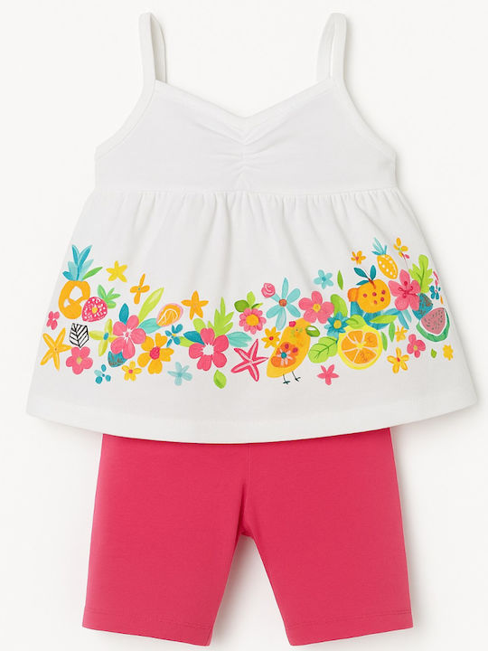 Beboulino Set Pentru Copii Cu Pantaloni Scurți Alb 2 Bucăți