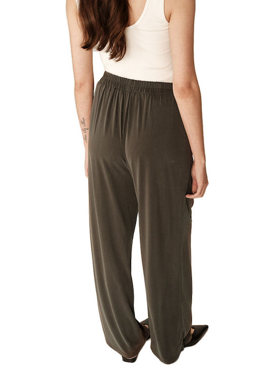Damen Hochbund Pantaloons mit Gummiband Olive Grün