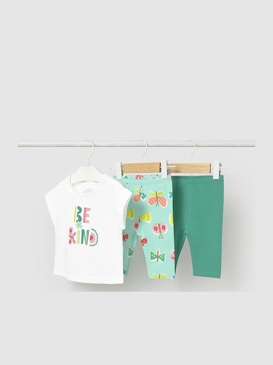 Kinder-Set mit Leggings Sommer 3Stück Green