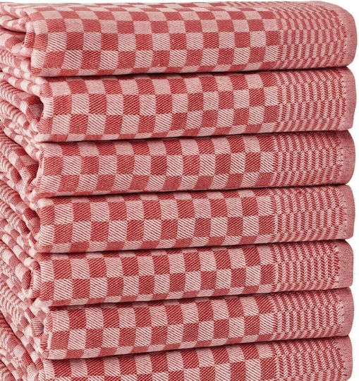 Lenjerii Deosebite Lola Kitchen Towel Made of 100% Cotton in Red Colour 40x60cm 10 Pieces