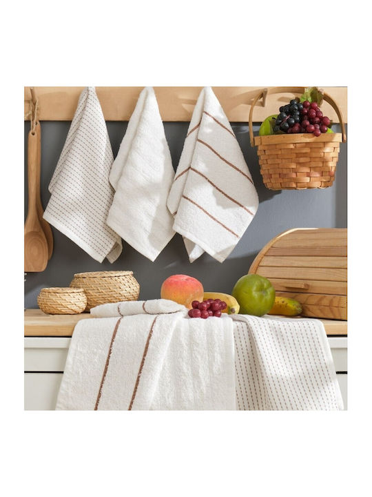 Lenjerii Deosebite Prosop De Bucătărie Din 100% Bumbac În Culoare Ecru 30x50cm 6 Bucăți