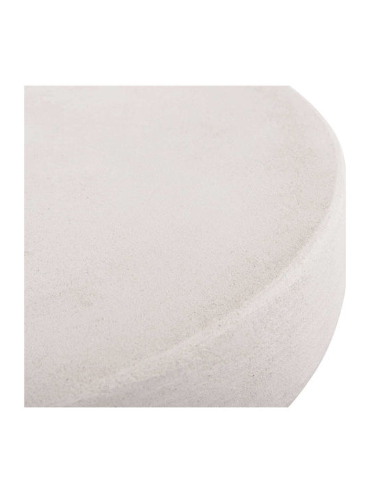 Round Central Coffee Table Wooden Ecru Color 60x60x42.5cm
