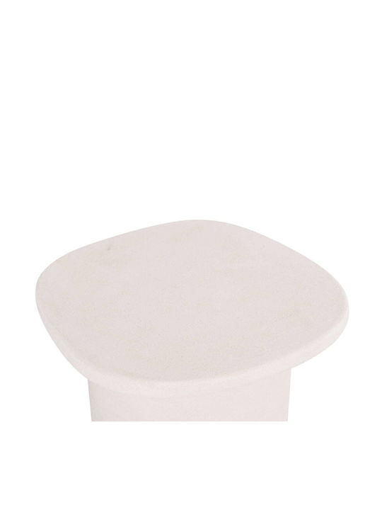 Oval Side Table Wooden Ecru Colour M54xW54.5xH40cm