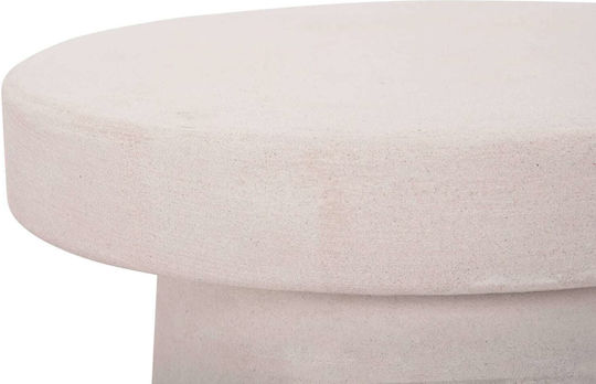 Round Side Table Wooden Ecru M48xP48xH49cm