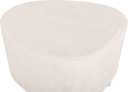 Round Side Table Wooden Ecru M54xL61xH40.5cm