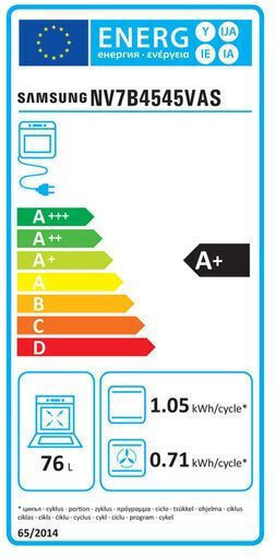 Samsung Φούρνος άνω Πάγκου 76lt Π59.5εκ. Inox