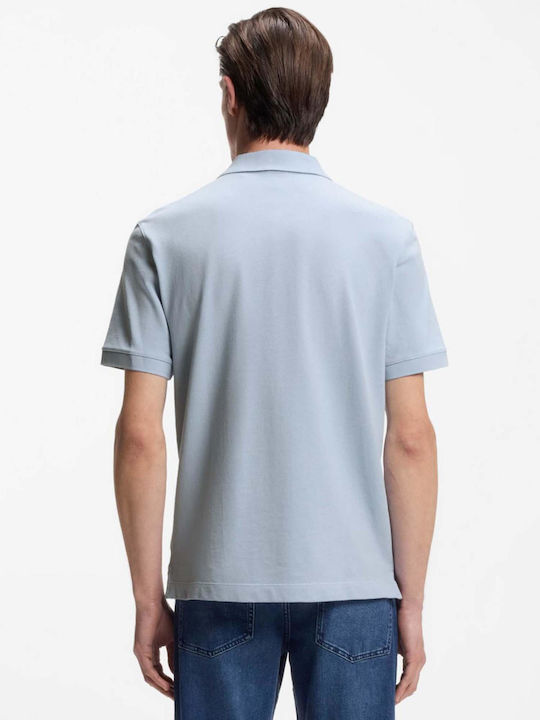 Boss Pallas Polo Herrenblusen Kurzarm Blaugraue