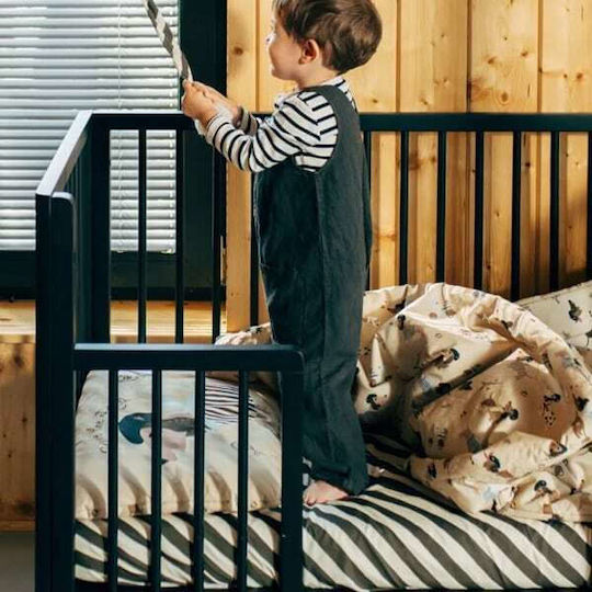 La Millou Βρεφικό Σεντόνι Κούνιας Βαμβακερό με Λάστιχο Stripes Καφέ 70x140εκ.