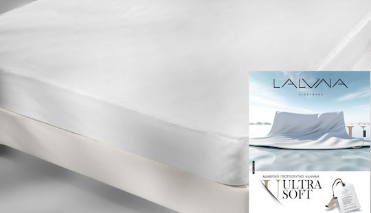 La Luna Protective Cover Single Waterproof with Skirt Ultra Soft White 100x200+35cm