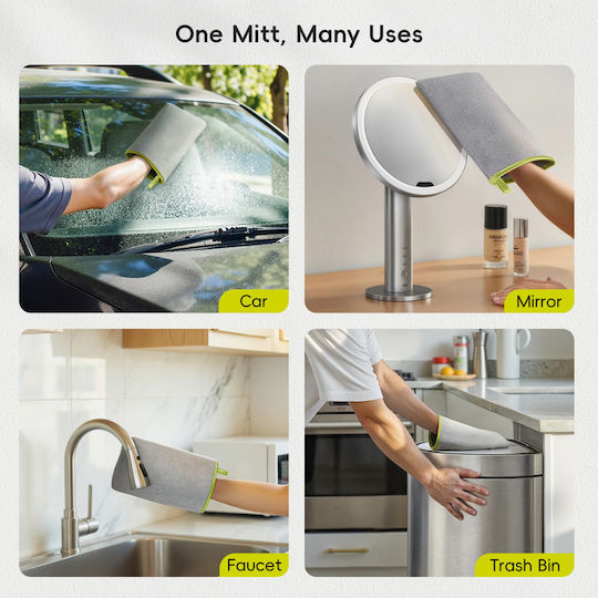 Eko Țesături De Curățare Tip Mănușă Din Microfibră Gri