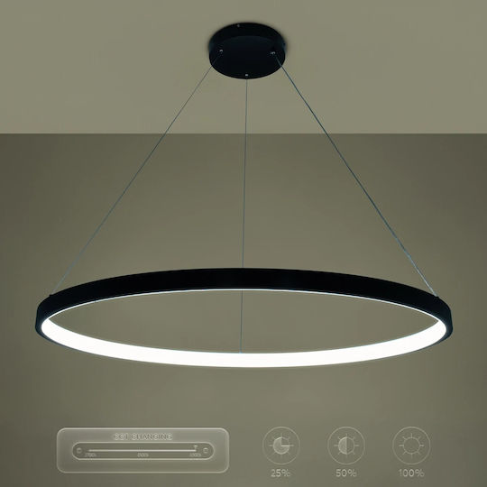 kelvo Nemesis Κρεμαστό Φωτιστικό Μαύρο LED με Ρυθμιζόμενο Λευκό Φως 100x100εκ.