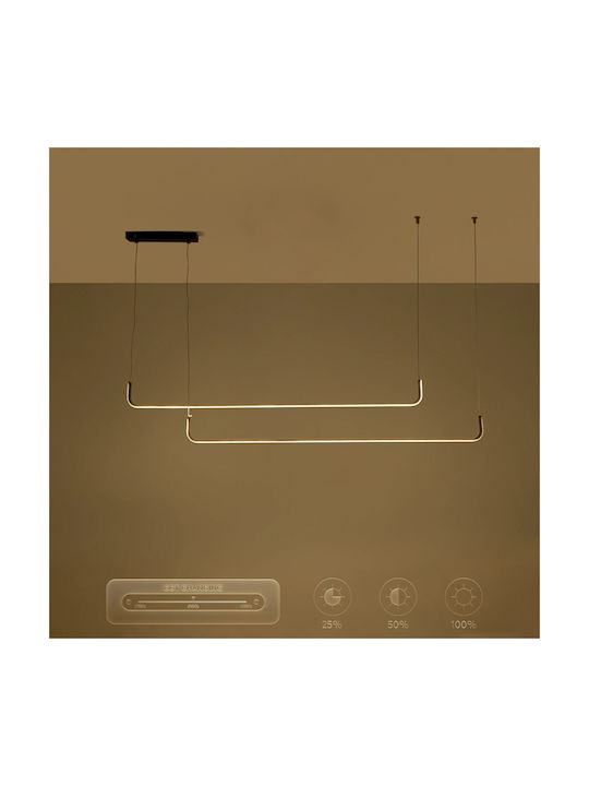 kelvo Linaria Deckenleuchte Schwarz LED mit Verstellbarem Weiß Licht 130x4x25cm