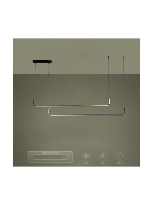 kelvo Linaria Deckenleuchte Schwarz LED mit Verstellbarem Weiß Licht 130x4x25cm
