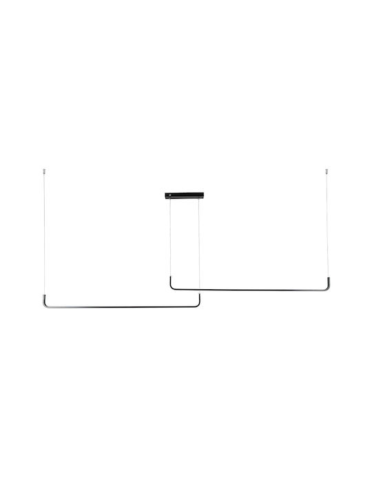 kelvo Linaria Deckenleuchte Schwarz LED mit Verstellbarem Weiß Licht 130x4x25cm
