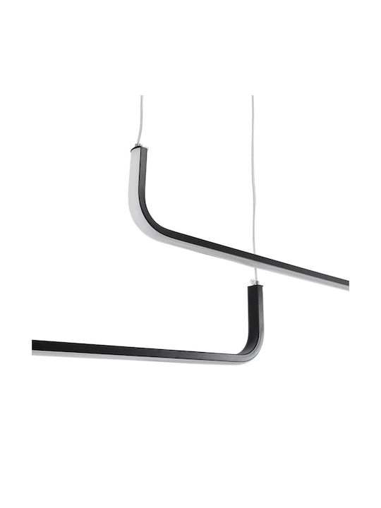 kelvo Linaria Deckenleuchte Schwarz LED mit Verstellbarem Weiß Licht 130x4x25cm