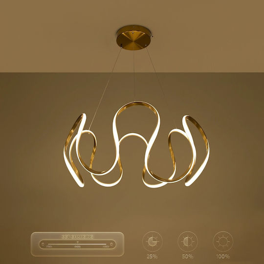 kelvo Tarantula Ceiling Light Gold LED With Adjustable Warm To Cool White Light 78x78x31.5cm