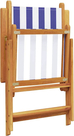Garten- und Outdoor-Möbelsets 7 Stück Blau-Weiß mit Kissen