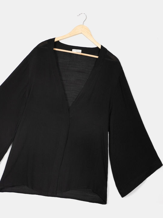 Rock Club Kimono De Plajă Pentru Femei Negru