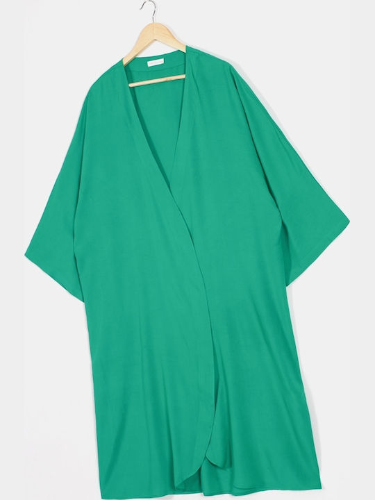 Rock Club Damen Maxi Kimono Für Strand In Grün