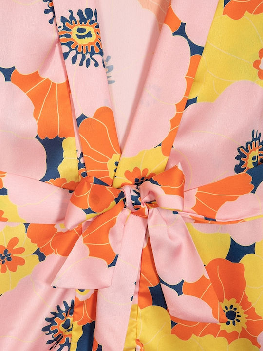 Rock Club Damenbademode Kimono Rosa Blume
