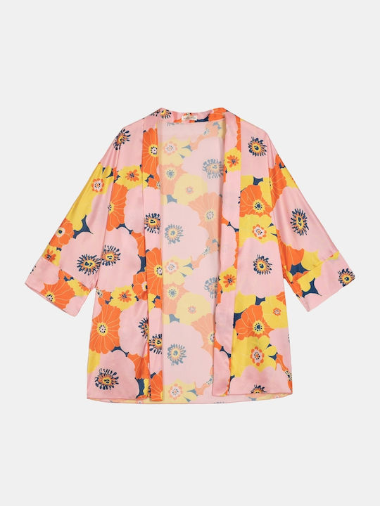 Rock Club Damenbademode Kimono Rosa Blume