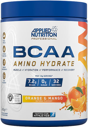 Applied Nutrition Bcaa Amino-hydrate 450g Green Apple & Applied Nutrition Lifestyle Water Bottle 1000ml Custom Bundle