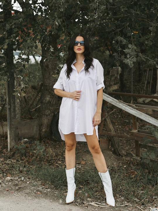 Μακρυμάνικο Γυναικείο Πουκάμισο Λευκό