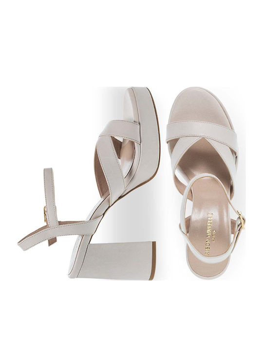 Damen Sandalen Mit Leder Beigen