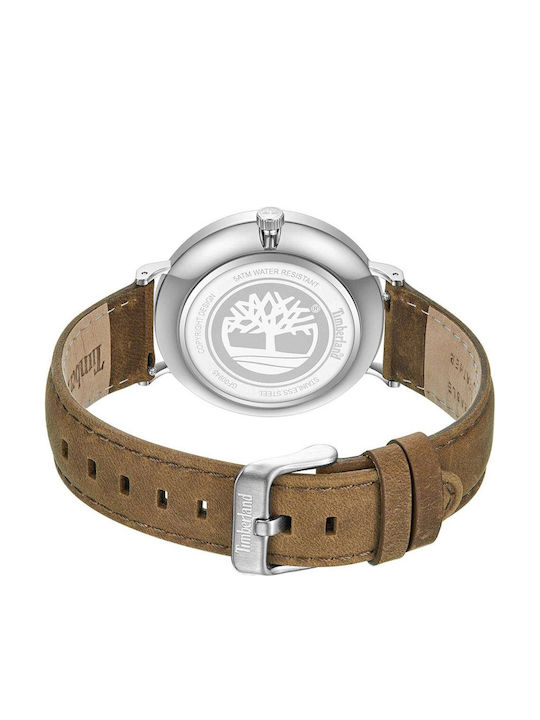 Timberland Men's Watch 42mm Battery With Brown Leather Strap