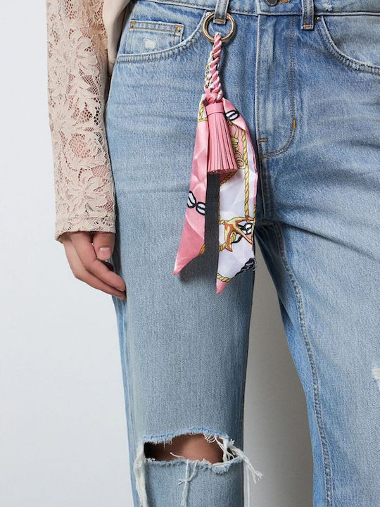 Mandy High Rise Women's Jean Pants With Rips in Straight Leg Style