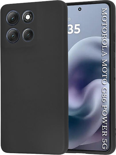 Techsuit Softflex Umschlag Rückseite Silikon Schwarz (Moto G86)