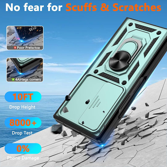 Techsuit Umschlag Rückseite Silikon Grün (Galaxy Z Fold7)
