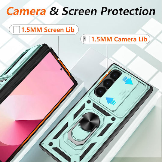 Techsuit Umschlag Rückseite Silikon Grün (Galaxy Z Fold7)