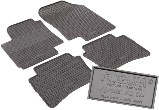 Rigum Set of Front and Rear Mats 4pcs for Hyundai i20 2009 2014 Black