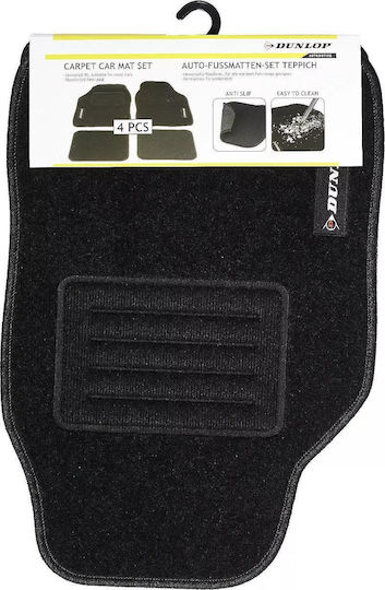 Dunlop Satz Vorder- und Hintermatten Universal 4Stück aus Teppichboden Schwarz