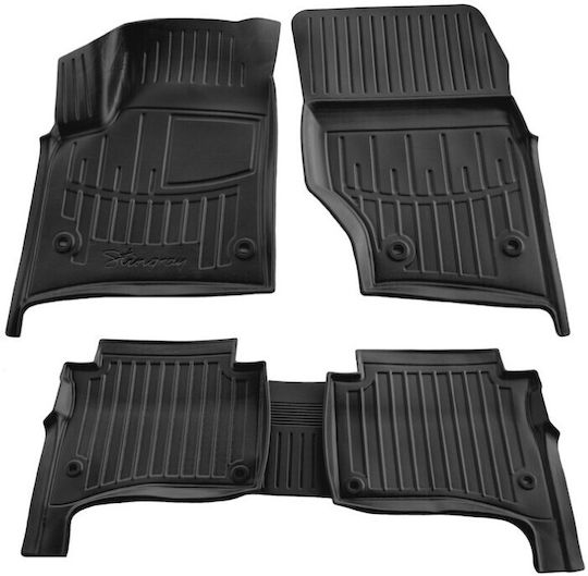 Race Action Car Mats Volkswagen Touareg I 7L 2002-2010 5-Door Rubber Raised Sides Protective Fasteners Passenger Cars 5 Pieces 5024325/st