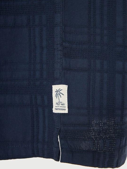 Short Sleeve Cotton Shirt Navy Blue