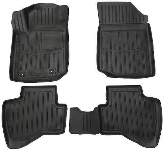 Race Action Car Mats Citroen C1 Ii 2014-2022 5-Door Rubber Raised Sides Protective Fasteners Passenger Cars 4 Pieces 5016294/st