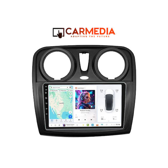 Carmedia Sistem Audio Auto pentru Dacia Magazin online Dokker 2012 (Bluetooth/USB/WiFi/GPS/Apple-Carplay/Android-Auto) cu Ecran Tactil 9"