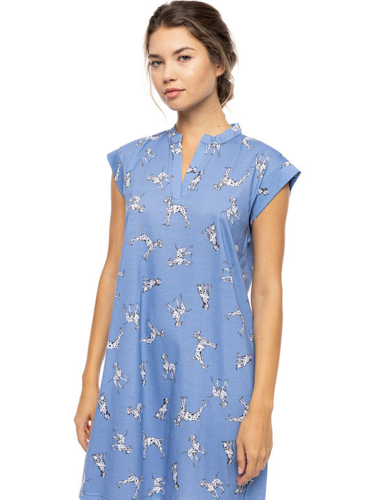 Pink Label Summer Women's Nightgown Blue