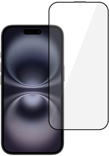 Tel Protect Full Glue Full Face Tempered Glass Μαύρο (iPhone 16)