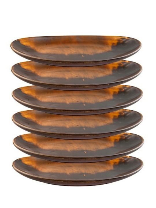 Raki Indy Oval Serving Platter Made of Brown Porcelain