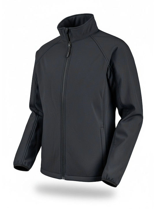 Active Gear Работно Яке Рефлективно Греещо Softshell за Студено Време с Поларена Подплата и Качулка Черно