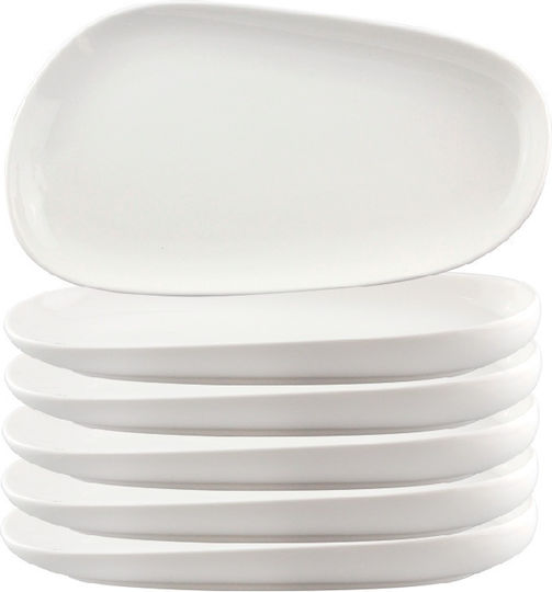 Raki Sidney Platou De Servire Rectangular Din Porțelan Alb 27x15cm