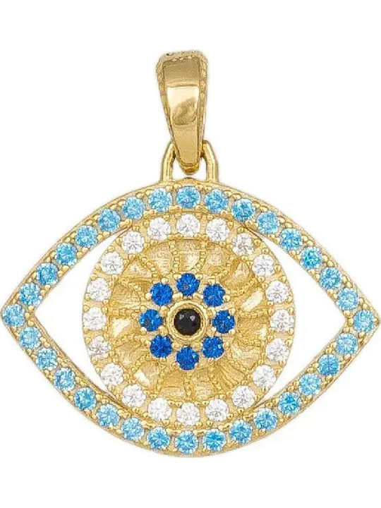 Charm Talisman Ochi Protector din Aur 9K Turcoaz