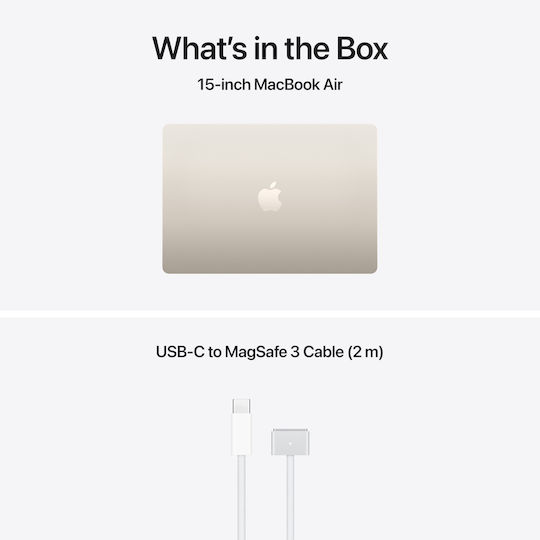 Apple MacBook Air 15.3" IPS Retina Display (M5-10-Core/16GB/1TB SSD/10-Core GPU) Starlight (GR Keyboard)