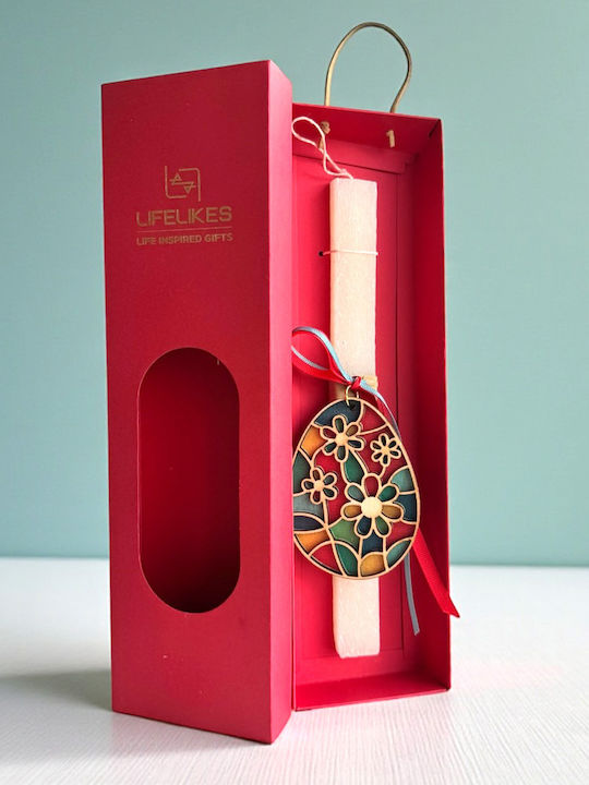 Osterkerze mit Box Rote