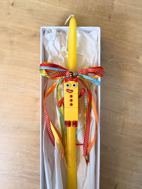 Osterkerze mit Box Nummernwürfel Drei Numberblock Drei Gelbe Osterkerze mit Box Nummernwürfel Drei Numberblock Drei Gelbe