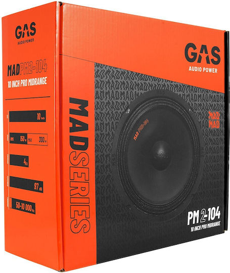 Gas Audio Power Mad Ηχείο Αυτοκινήτου 10" με 150W RMS (Midrange)