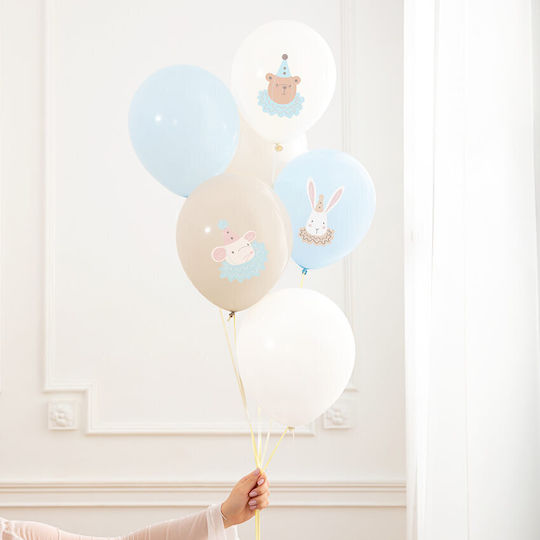 Satz 6 Luftballons Baby Shower Mäuschen Latex Blau